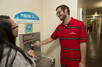Water-refilling station in Bell Tower.