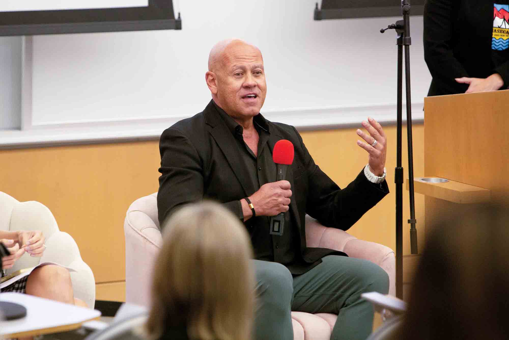 Business Professor Ray Bowman speaks
