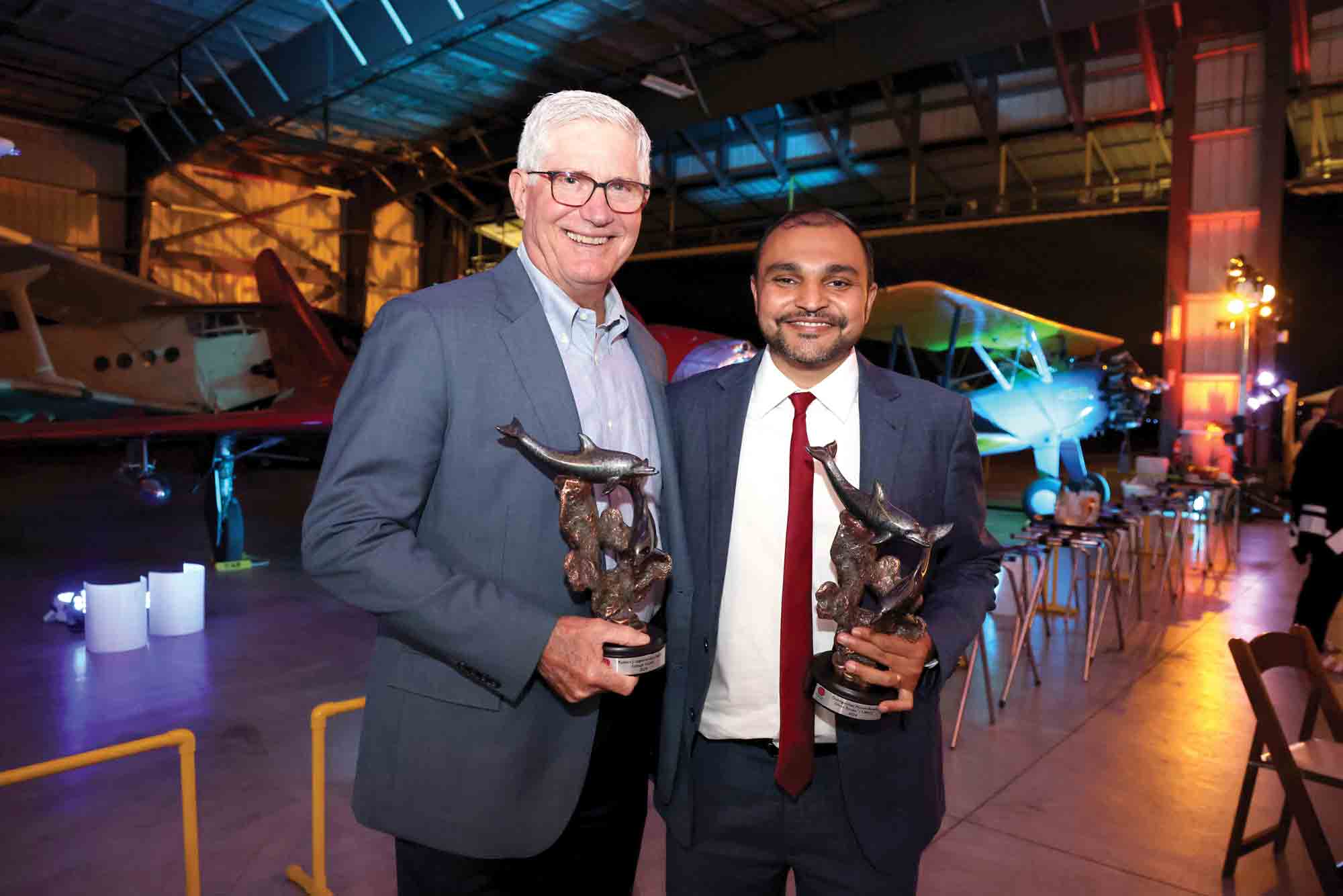 Left to Right: Ron Werft and Dhruv Pandya received awards at the President's Dinner.