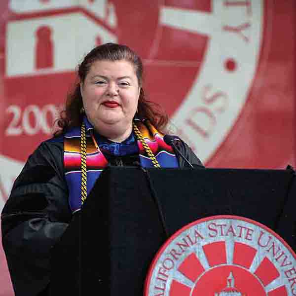 Vice Provost Jessica Lavariega Monforti speaks at Commencement.