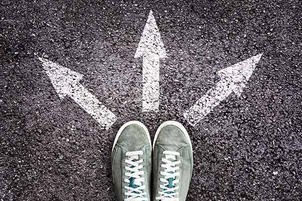 Feet with 3 arrows pointing in different directions